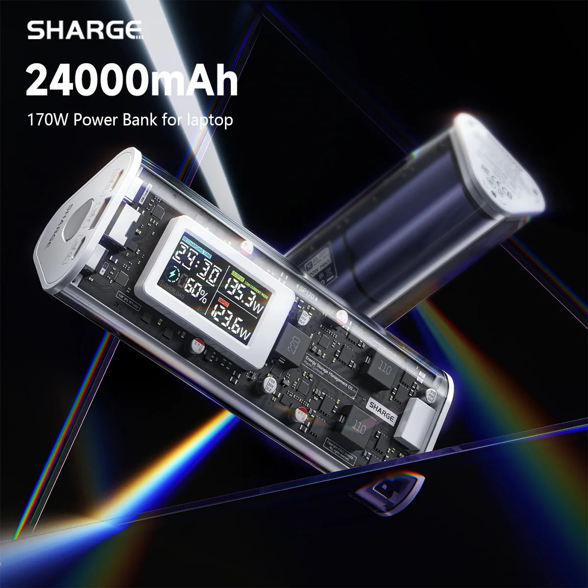 SHARGE is a modern tech brand offering sleek, high-performance charging solutions with a futuristic design focus.